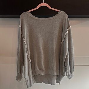 We The Free Gray Crew Neck Sweater